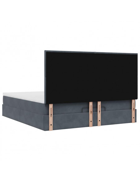 Struttura Letto Pouf con Materassi 200x200 cm Velluto