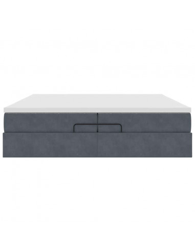 Struttura Letto Pouf con Materassi 200x200 cm Velluto