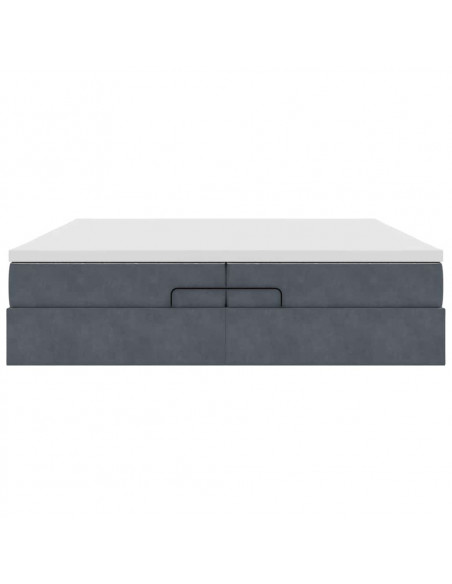 Struttura Letto Pouf con Materassi 200x200 cm Velluto