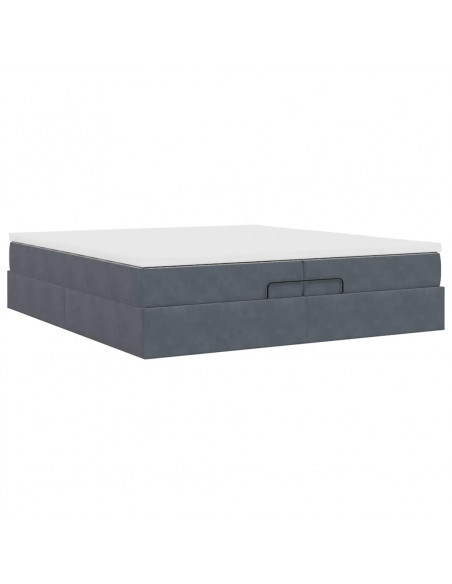 Struttura Letto Pouf con Materassi 200x200 cm Velluto