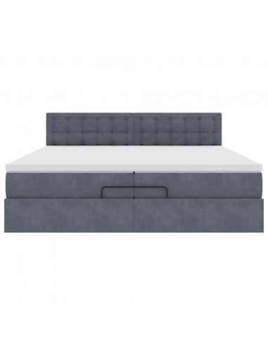 Struttura Letto Pouf con Materassi 200x200 cm Velluto