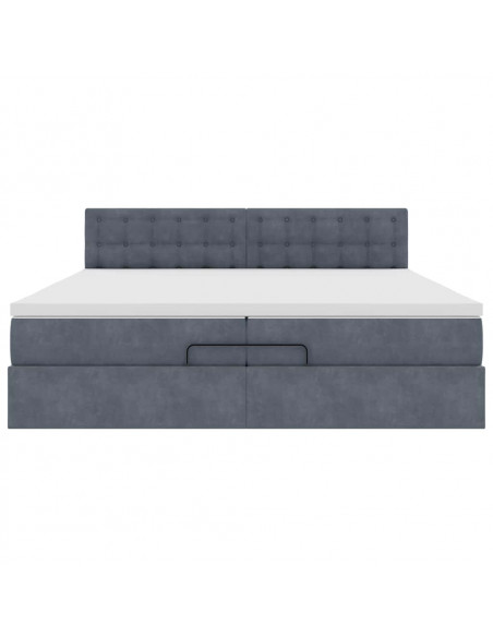 Struttura Letto Pouf con Materassi 200x200 cm Velluto