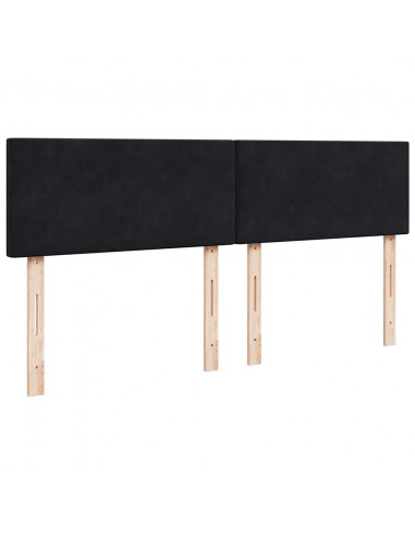 Struttura Letto Pouf con Materassi Nero 200x200 cm Velluto