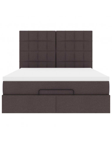 Struttura Letto Pouf con Materasso 140x190 cm in Tessuto