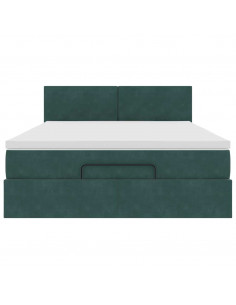 Struttura Letto Pouf con Materasso 140x190 cm in Velluto 2