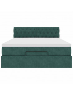 Struttura Letto Pouf con Materasso 140x190 cm in Velluto 2