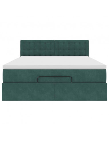 Struttura Letto Pouf con Materasso 140x190 cm in Velluto