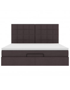 Struttura Letto Pouf con Materasso 160x200 cm in Tessuto 2