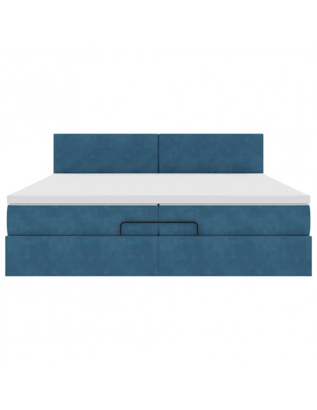 Struttura Letto Pouf con Materasso 200x200 cm in Velluto