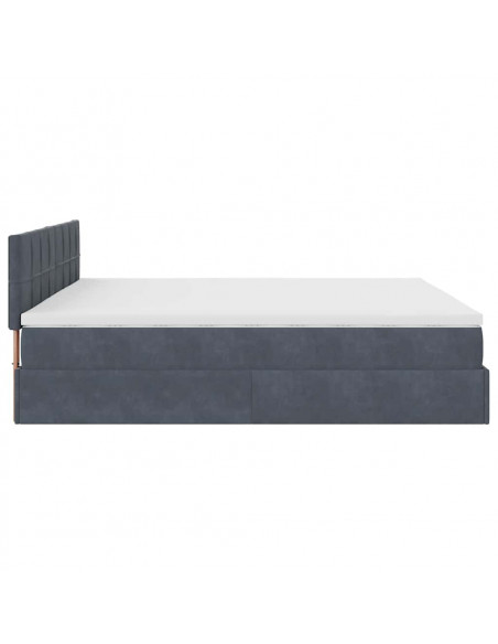 Struttura Letto Pouf con Materasso 200x200 cm in Velluto