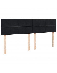 Struttura Letto Pouf con Materasso Nero 180x200 cm in Velluto 2