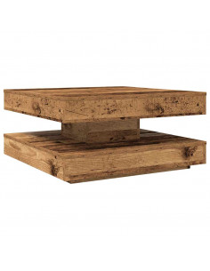 Tavolino da Caffè Girevole a 360 Gradi Antico 70x70x34,5 cm 2