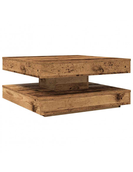 Tavolino da Caffè Girevole a 360 Gradi Antico 70x70x34,5 cm