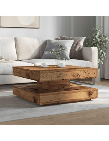 Tavolino da Caffè Girevole a 360 Gradi Antico 70x70x34,5 cm