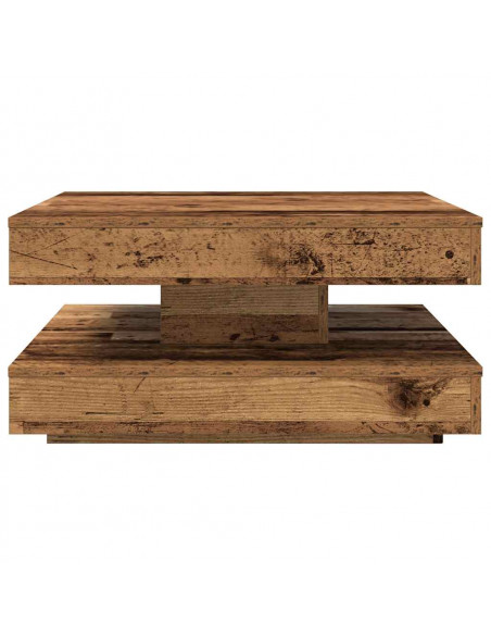 Tavolino da Caffè Girevole a 360 Gradi Antico 70x70x34,5 cm