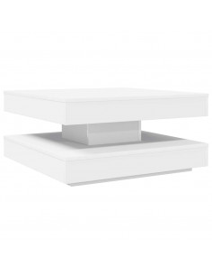 Tavolino da Caffè Girevole a 360 Gradi Bianco 70x70x34,5 cm 2