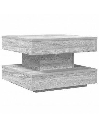 Tavolino da Caffè Girevole a 360 Gradi Grigio 50x50x34,5 cm