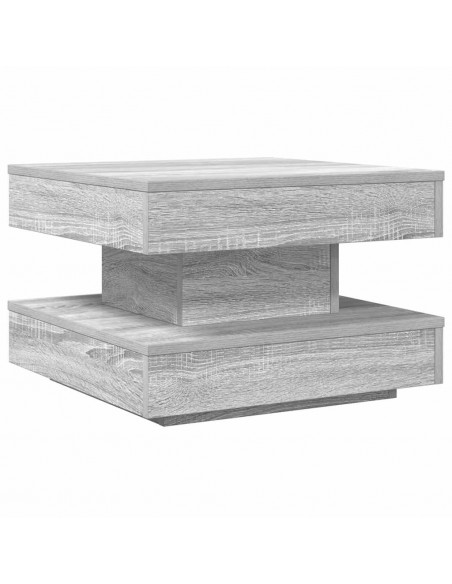 Tavolino da Caffè Girevole a 360 Gradi Grigio 50x50x34,5 cm