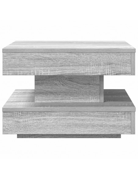 Tavolino da Caffè Girevole a 360 Gradi Grigio 50x50x34,5 cm