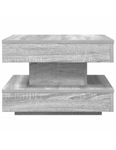 Tavolino da Caffè Girevole a 360 Gradi Grigio 50x50x34,5 cm