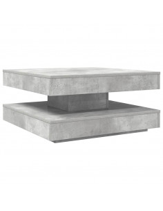 Tavolino da Caffè Girevole a 360 Gradi Grigio 70x70x34,5 cm 2