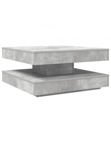 Tavolino da Caffè Girevole a 360 Gradi Grigio 70x70x34,5 cm