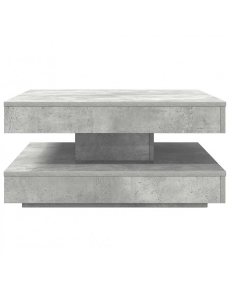 Tavolino da Caffè Girevole a 360 Gradi Grigio 70x70x34,5 cm