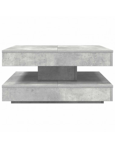 Tavolino da Caffè Girevole a 360 Gradi Grigio 70x70x34,5 cm