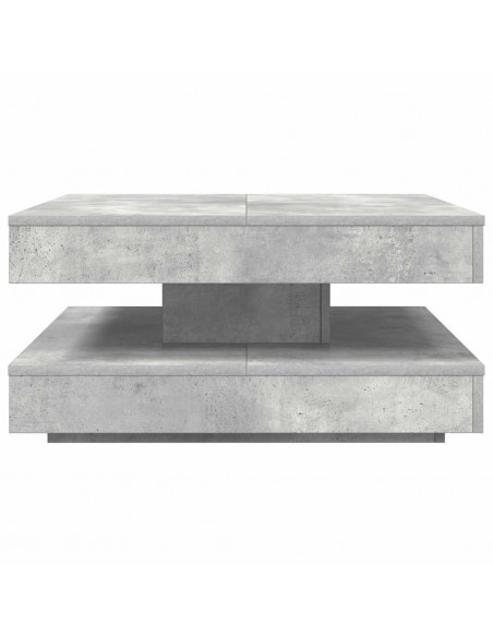 Tavolino da Caffè Girevole a 360 Gradi Grigio 70x70x34,5 cm