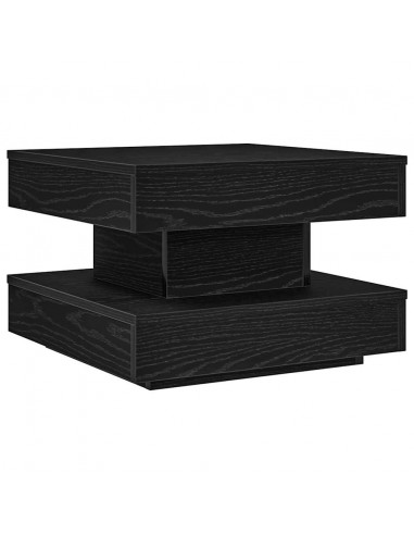 Tavolino da Caffè Girevole a 360 Gradi Nero 50x50x34,5 cm