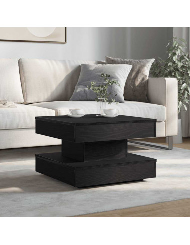 Tavolino da Caffè Girevole a 360 Gradi Nero 50x50x34,5 cm