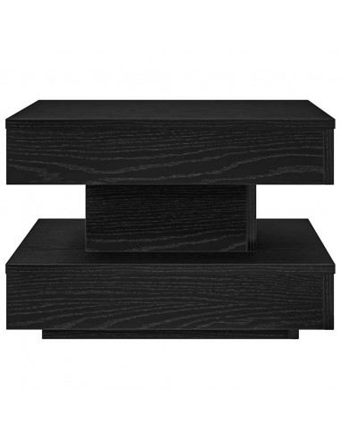 Tavolino da Caffè Girevole a 360 Gradi Nero 50x50x34,5 cm