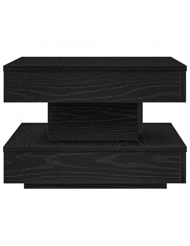 Tavolino da Caffè Girevole a 360 Gradi Nero 50x50x34,5 cm