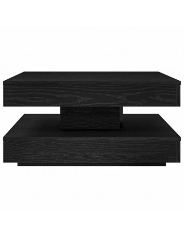 Tavolino da Caffè Girevole a 360 Gradi Nero 70x70x34,5 cm