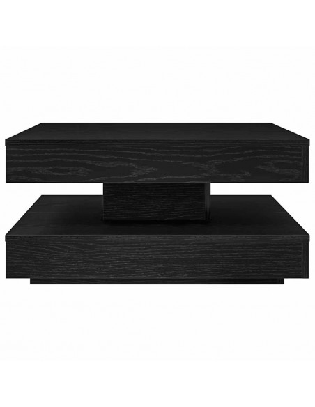 Tavolino da Caffè Girevole a 360 Gradi Nero 70x70x34,5 cm