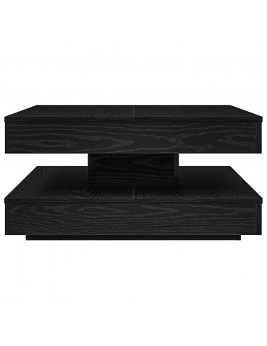 Tavolino da Caffè Girevole a 360 Gradi Nero 70x70x34,5 cm