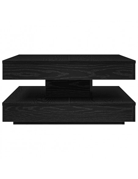 Tavolino da Caffè Girevole a 360 Gradi Nero 70x70x34,5 cm