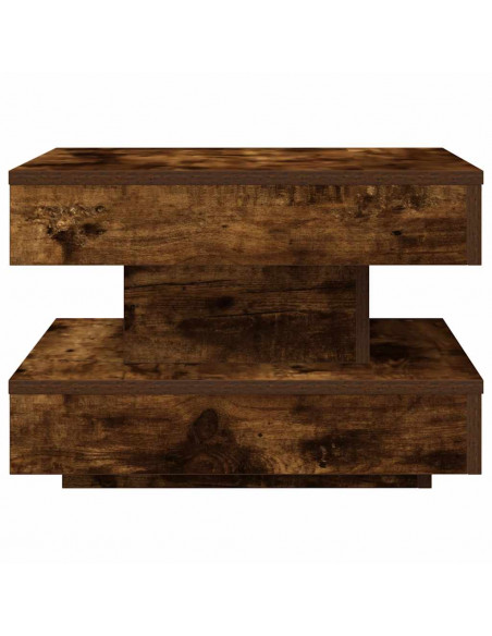 Tavolino da Caffè Girevole a 360 Gradi Rovere 50x50x34,5 cm