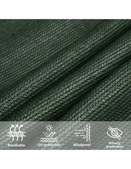 Vela Parasole 160 g/m² Verde Scuro 3x3x3 m in HDPE