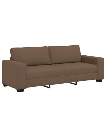 Set di Divani 2 pz con Cuscini Marrone in Tessuto