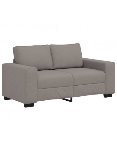 Set di Divani 2 pz con Cuscini Tortora in Tessuto