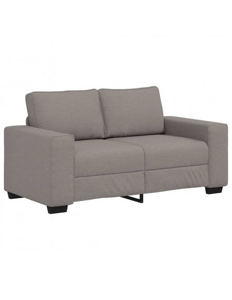 Set di Divani 2 pz con Cuscini Tortora in Tessuto