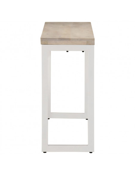 Tavolo Consolle Marrone 110x35x76 cm Massello Mango e Ferro