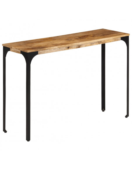 Tavolo Consolle Marrone 110x35x76 cm Massello Mango e Ferro