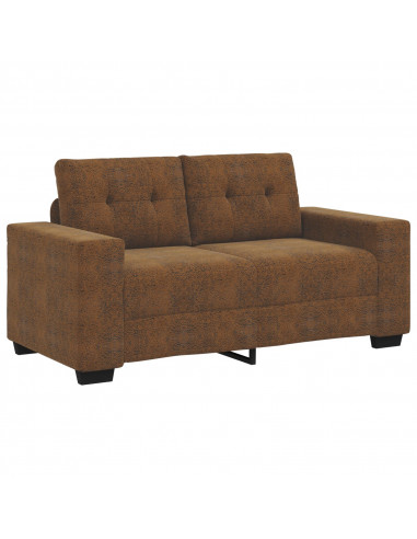 Set di 2 Marrone Tessuto, Legno Grande Elegante Divano