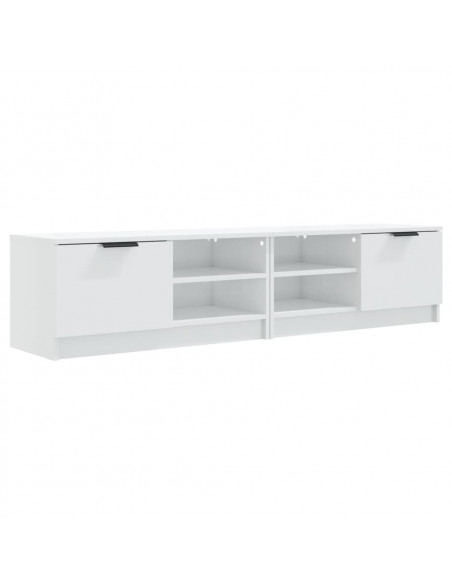 Mobili Porta TV 2pz Bianco Lucido 80x35x45 cm Legno Multistrato