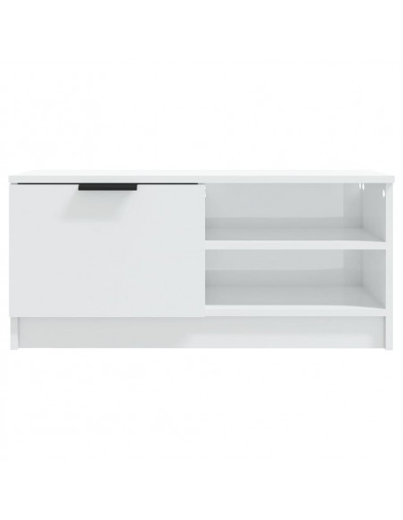 Mobili Porta TV 2pz Bianco Lucido 80x35x45 cm Legno Multistrato