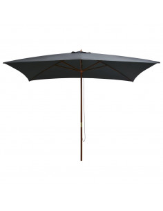 Ombrellone da Esterni con Palo in Legno 200x300 cm Antracite 2