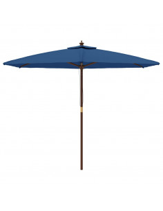 Ombrellone da Giardino con Palo in Legno Azzurro 299x240 cm 2