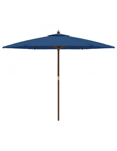 Ombrellone da Giardino con Palo in Legno Azzurro 299x240 cm